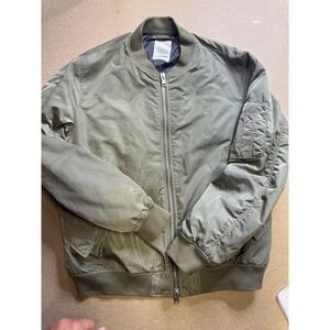 J Lindeberg Mens Olive Green Bomber Jacket Full Zip Utility Pocket Style XXL